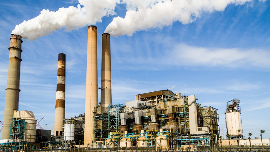 Industrial plant with four guard stones